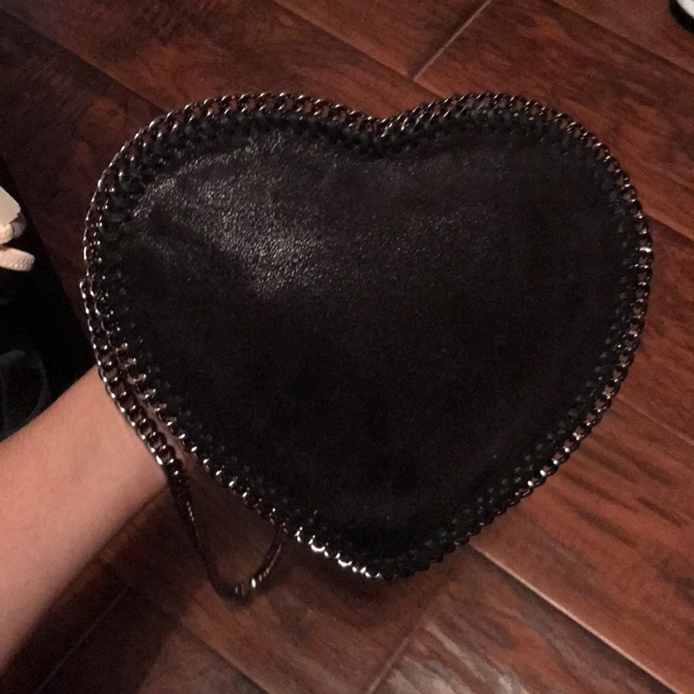 Stella McCartney Black Heart-Shaped Crossbody Bag